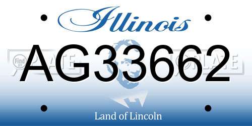 AG33662 Illinois License Plate