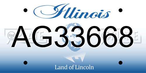 AG33668 Illinois License Plate