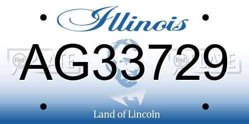 AG33729 Illinois License Plate