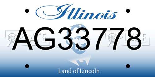 AG33778 Illinois License Plate