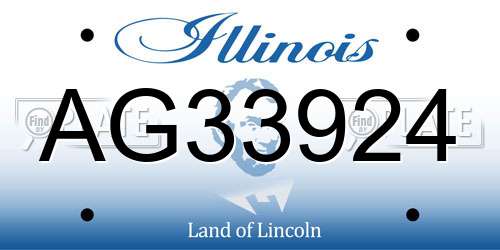 AG33924 Illinois License Plate