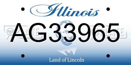 AG33965 Illinois License Plate