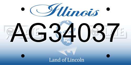 AG34037 Illinois License Plate