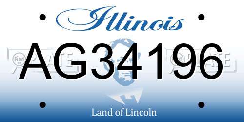 AG34196 Illinois License Plate