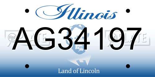 AG34197 Illinois License Plate