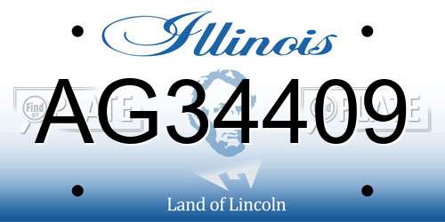 AG34409 Illinois License Plate