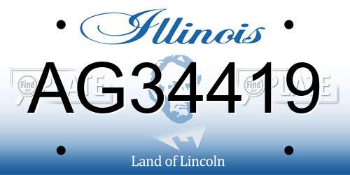 AG34419 Illinois License Plate