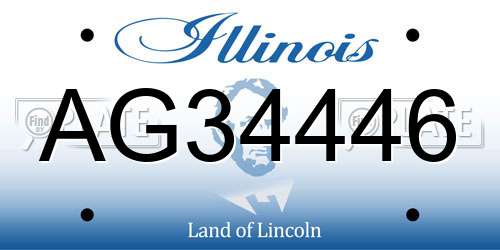 AG34446 Illinois License Plate