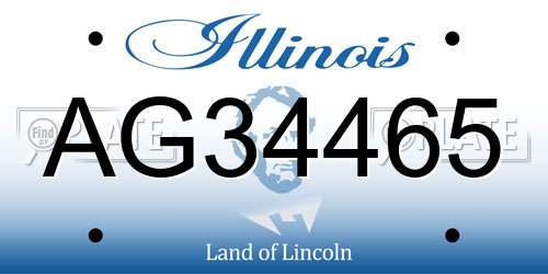 AG34465 Illinois License Plate