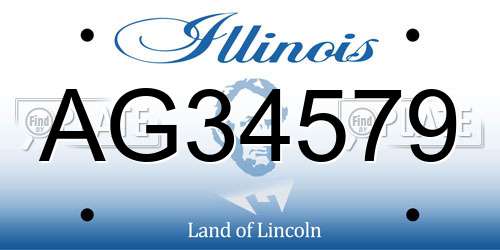 AG34579 Illinois License Plate