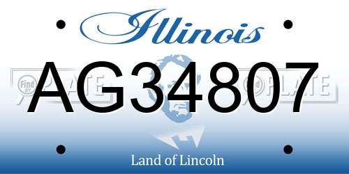 AG34807 Illinois License Plate