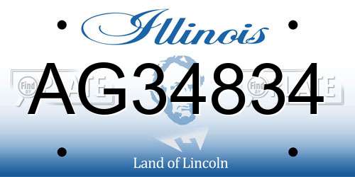 AG34834 Illinois License Plate