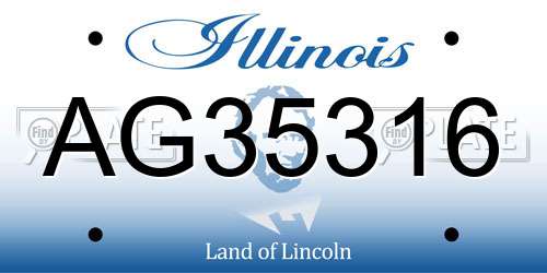 AG35316 Illinois License Plate