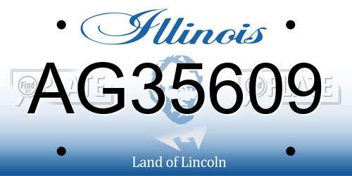 AG35609 Illinois License Plate