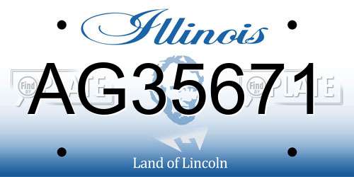 AG35671 Illinois License Plate