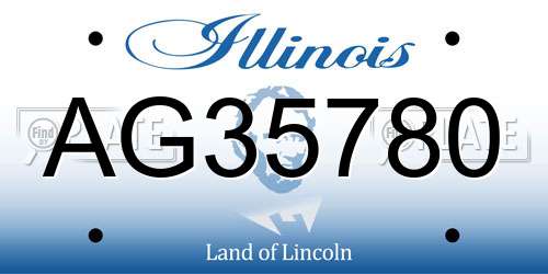 AG35780 Illinois License Plate