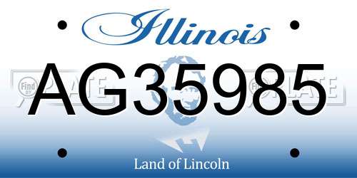AG35985 Illinois License Plate