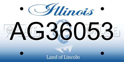 AG36053 Illinois License Plate