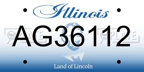 AG36112 Illinois License Plate