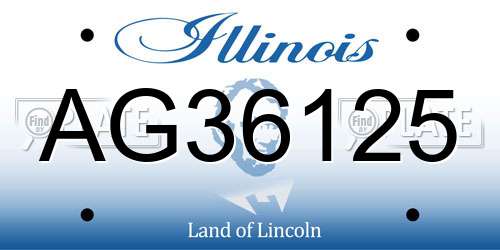 AG36125 Illinois License Plate