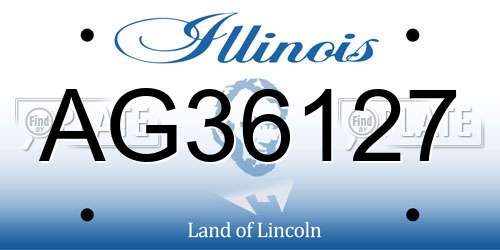 AG36127 Illinois License Plate