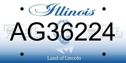 AG36224 Illinois License Plate