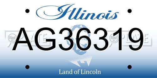 AG36319 Illinois License Plate