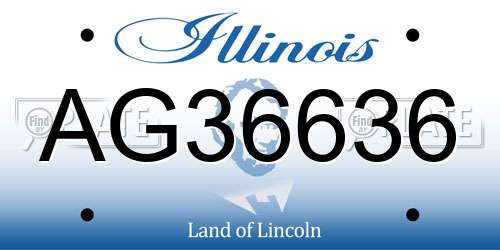 AG36636 Illinois License Plate