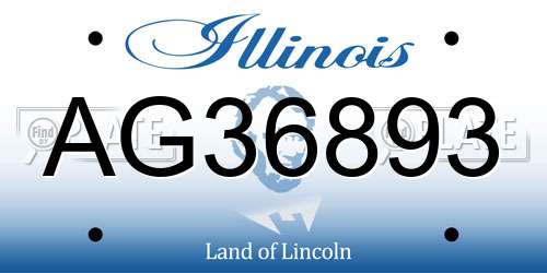 AG36893 Illinois License Plate