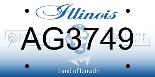AG3749 Illinois License Plate