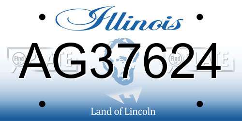 AG37624 Illinois License Plate