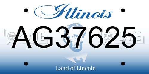 AG37625 Illinois License Plate