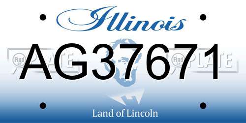AG37671 Illinois License Plate