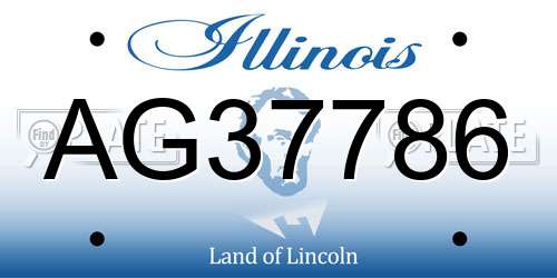 AG37786 Illinois License Plate