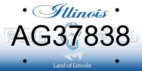 AG37838 Illinois License Plate