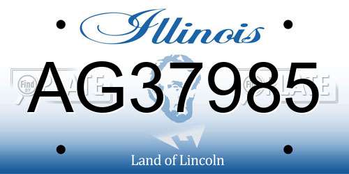 AG37985 Illinois License Plate