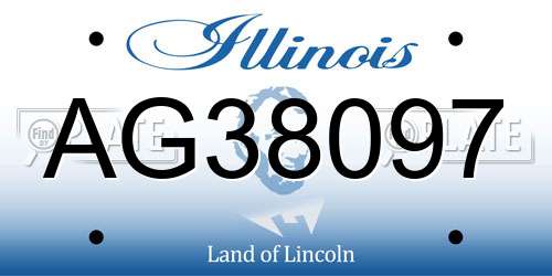 AG38097 Illinois License Plate