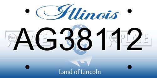 AG38112 Illinois License Plate
