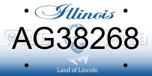 AG38268 Illinois License Plate