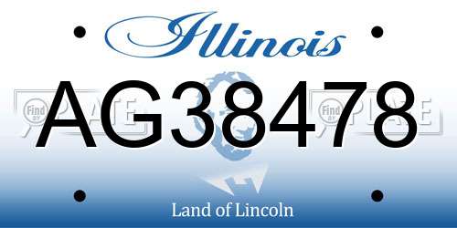 AG38478 Illinois License Plate