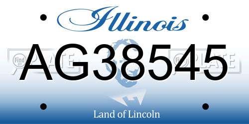 AG38545 Illinois License Plate
