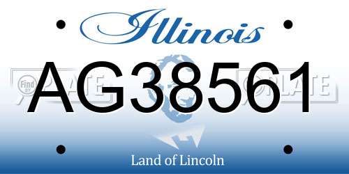 AG38561 Illinois License Plate