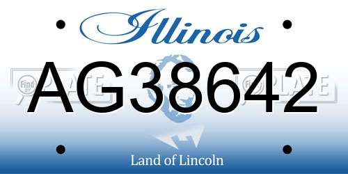 AG38642 Illinois License Plate