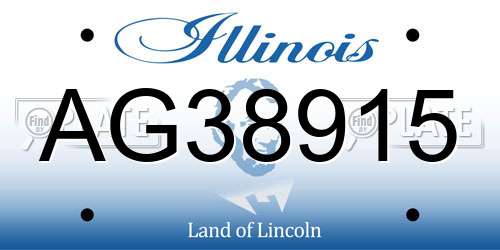 AG38915 Illinois License Plate