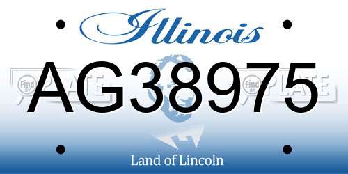 AG38975 Illinois License Plate