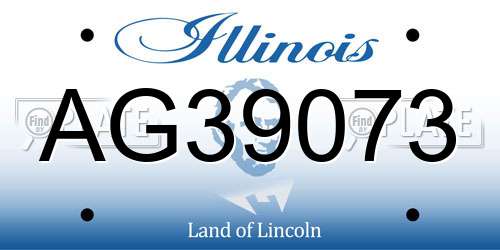 AG39073 Illinois License Plate