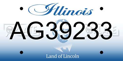 AG39233 Illinois License Plate