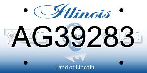 AG39283 Illinois License Plate