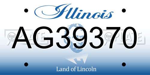 AG39370 Illinois License Plate