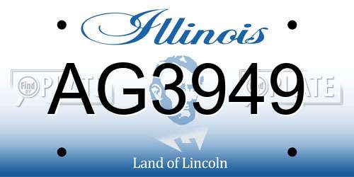 AG3949 Illinois License Plate